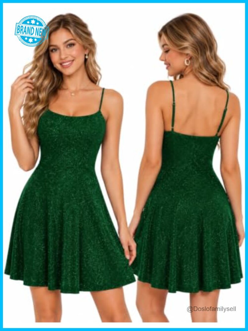 Bbonlinedress Sparkly Glitter Mini Homecoming Dress Fit and Flare